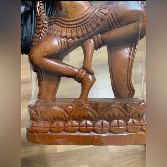 Cambodian Apsaras Dancing Carved Wood - Picture 9 of 12